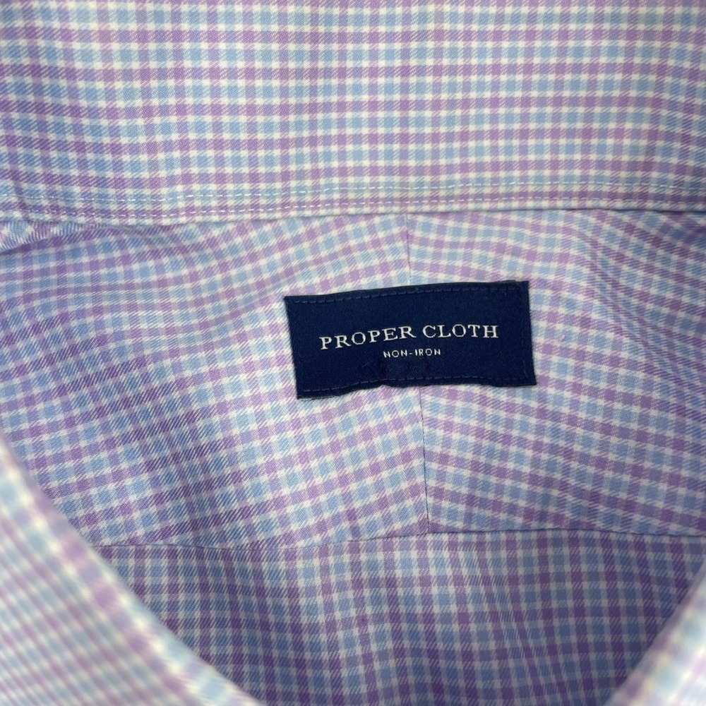 Proper Cloth Lavender Check Dress Shirt - Picture 2 of 9